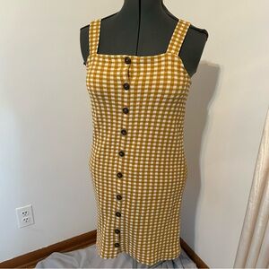 Madewell yellow gingham button down dress